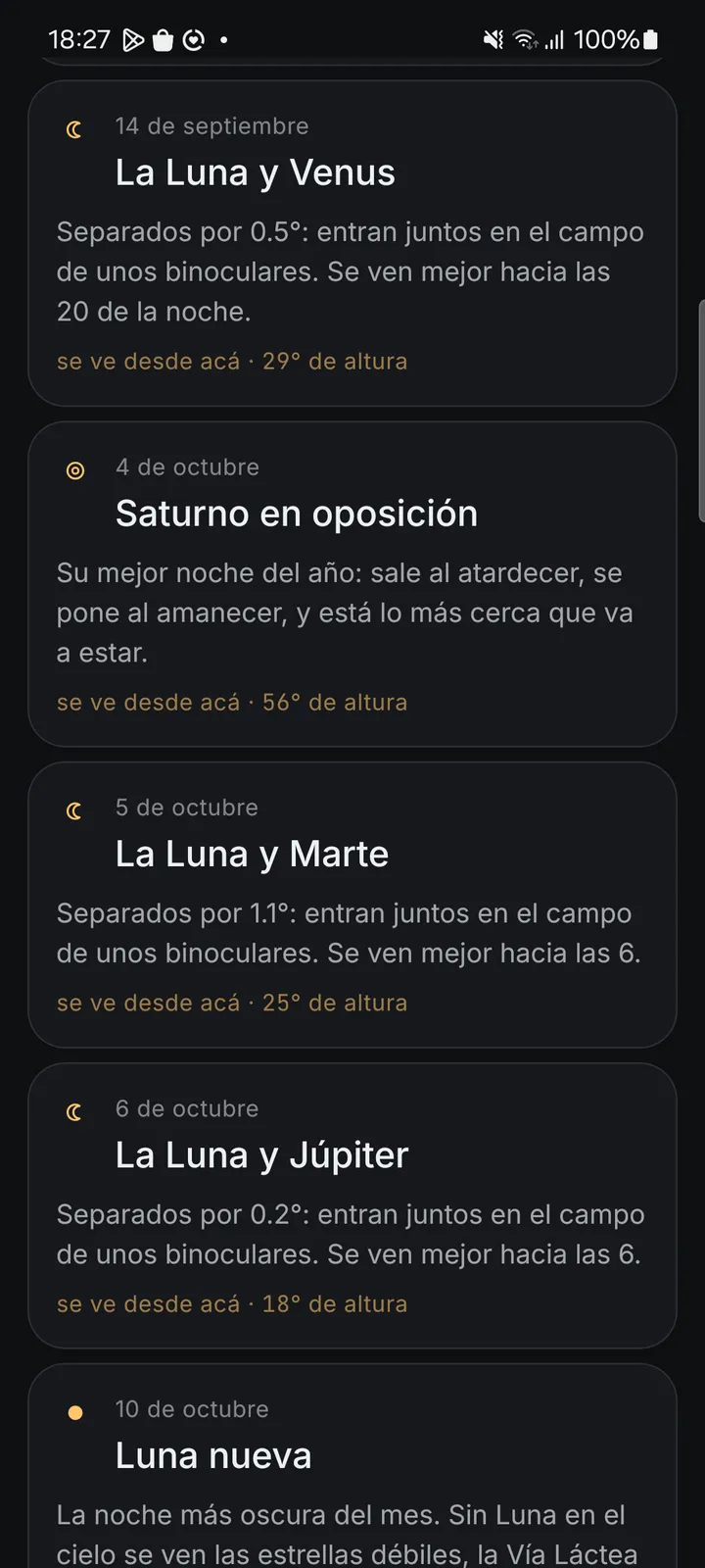 Sky agenda with upcoming conjunctions of the Moon with Venus, Mars and Jupiter.